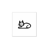 Eenvoudig getrokken stok figuur kat rubberstempel (Afrduk)