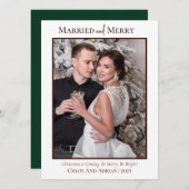 Eenvoudig getrouwd en vrolijk Pas getrouwd kerst f Feestdagenkaart (Voorkant / Achterkant)