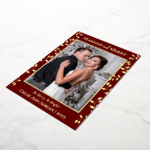 Eenvoudig getrouwd en vrolijk Pas getrouwd kerst f Folie Feestdagenkaart (Gedraaid)