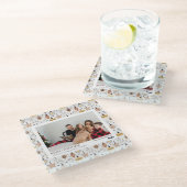 Eenvoudig getrouwd en vrolijk Pas getrouwd kerst f Glazen Onderzetter (Schuin)