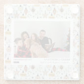 Eenvoudig getrouwd en vrolijk Pas getrouwd kerst f Glazen Onderzetter (Achterkant)