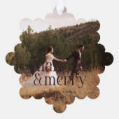 Eenvoudig Getrouwd & Vrolijk Passen getrouwd Naam  Ornament Kaart (Achterkant)