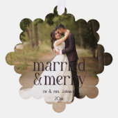 Eenvoudig Getrouwd & Vrolijk Passen getrouwd Naam  Ornament Kaart (Voorkant)