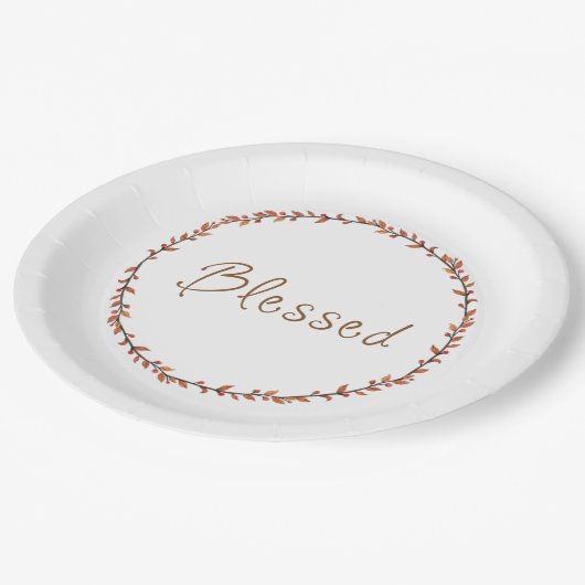 Eenvoudig getunde herfst Wreath Papieren Bordje (Gekanteld)