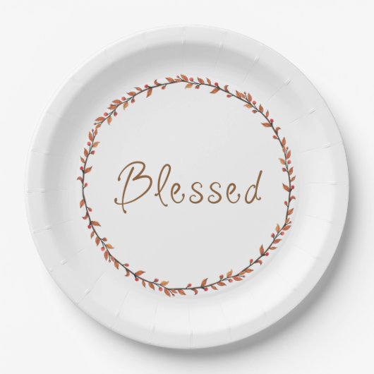 Eenvoudig getunde herfst Wreath Papieren Bordje (Voorkant)