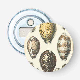 Eenvoudig gevormde zeeschelpen button flesopener