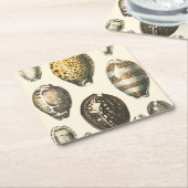 Eenvoudig gevormde zeeschelpen kartonnen onderzetters (Schuin)