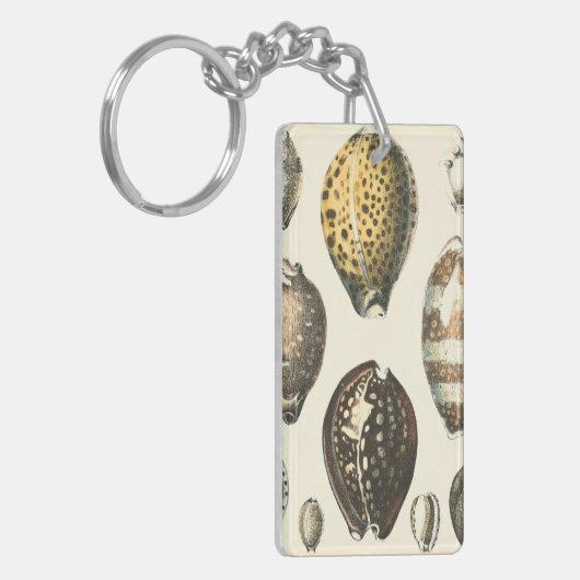 Eenvoudig gevormde zeeschelpen sleutelhanger (Voorkant Links)