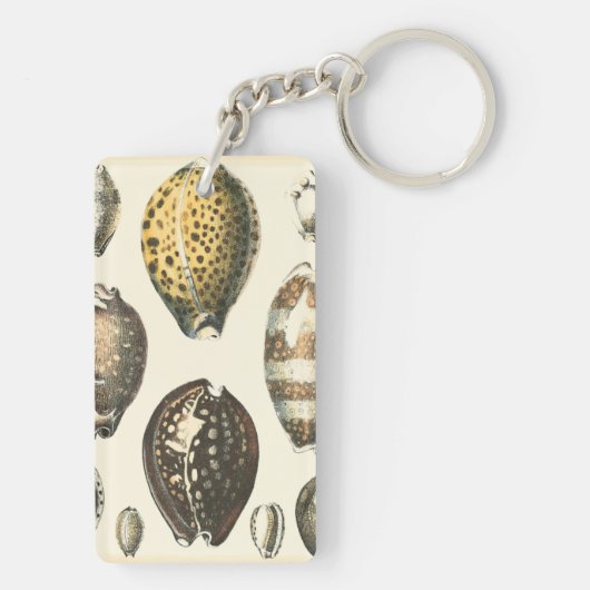 Eenvoudig gevormde zeeschelpen sleutelhanger (achterkant)