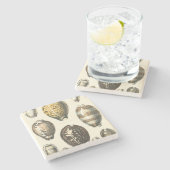 Eenvoudig gevormde zeeschelpen stenen onderzetter (Zijkant)