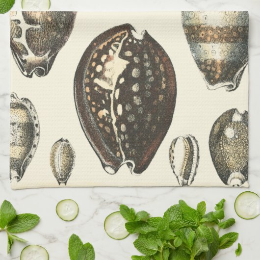 Eenvoudig gevormde zeeschelpen theedoek (Gevouwen)