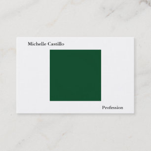 Eenvoudig Gewone Bosgroene Witte Minimalistische M Visitekaartje