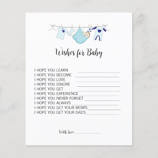Eenvoudig gewoon Baby shower wenst Baby advies (Voorkant)