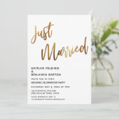 Eenvoudig, gewoon gehuwd Gold Calligraphy Receptio Kaart (Staand voorkant)