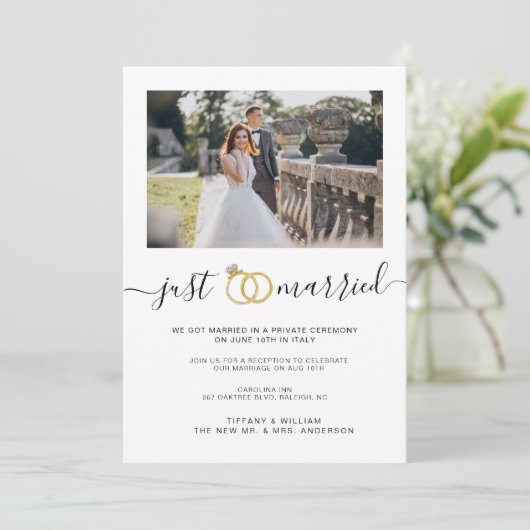 Eenvoudig, gewoon gehuwde prijsstellingfoto's kaart (Staand voorkant)