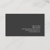 Eenvoudig Gewoon Grijs Wit Monogram Visitekaartje (Achterkant)