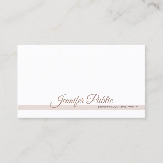 Eenvoudig gewoon, modern, elegant wit visitekaartje (Voorkant)