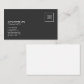 Eenvoudig Gewoon Modern Professioneel Elegant Zwar Visitekaartje (Voorkant / Achterkant)