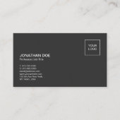 Eenvoudig Gewoon Modern Professioneel Elegant Zwar Visitekaartje (Voorkant)