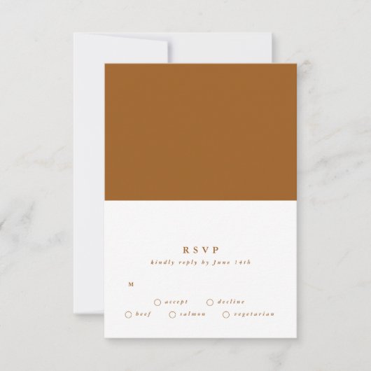 Eenvoudig gewoon modern teksttrekkend Terracotta-w RSVP Kaartje (Voorkant)