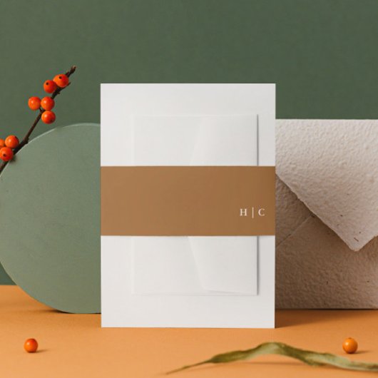 Eenvoudig gewoon modern teksttrekkend Terracotta-w Uitnodigingen Wikkel