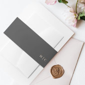 Eenvoudig gewoon modern tekstuele houtskool uitnodigingen wikkel