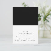 Eenvoudig gewoon modern tekstzwart onyx-woestijnhu RSVP kaartje (Staand voorkant)