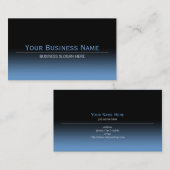 Eenvoudig gewoon modern zwart-wit en blauw verloop visitekaartje (Voorkant / Achterkant)