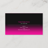 Eenvoudig gewoon modern zwart-wit en warm-roze ver visitekaartje (Achterkant)