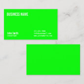 Eenvoudig gewoon Neon Green Consultant-Visitekaart Visitekaartje (Voorkant / Achterkant)