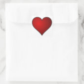 Eenvoudig gewoon rood hart vierkante sticker (Tas)