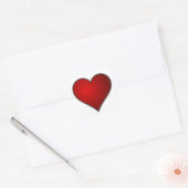 Eenvoudig gewoon rood hart vierkante sticker (Envelop)
