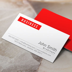 Eenvoudig gewoon rood label architect-Visitekaartj