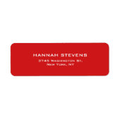 Eenvoudig Gewoon Rood Professioneel Elegant Modern Etiket (Voorkant)