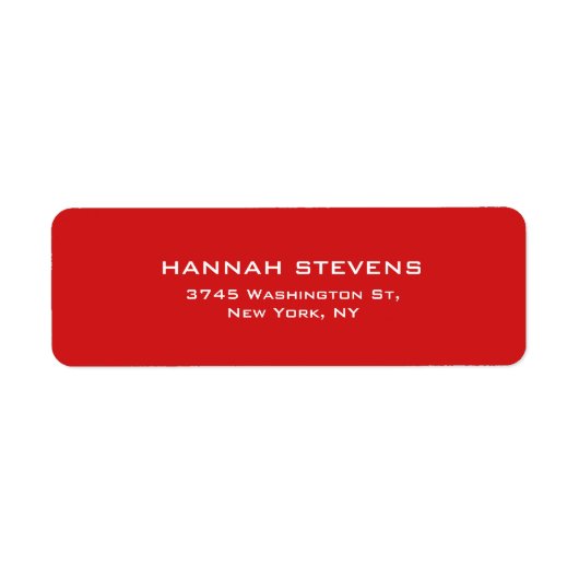 Eenvoudig Gewoon Rood Professioneel Elegant Modern Etiket (Voorkant)