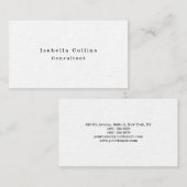 Eenvoudig gewoon wit minimalistisch creatief moder visitekaartje (Voorkant / Achterkant)