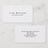 Eenvoudig gewoon wit minimalistisch creatief moder visitekaartje (Voorkant / Achterkant)