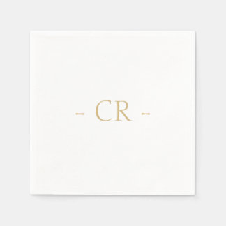Eenvoudig Gewoon Wit Paar Initialen Monogram Servet