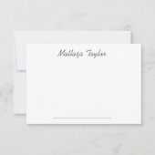 Eenvoudig Gewoon wit script, aangepast Notitiekaartje (Voorkant)