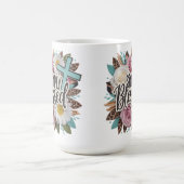 Eenvoudig gezegend Bloemenkruis Christelijk Kruis Koffiemok (Center)