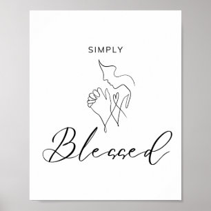 Eenvoudig Gezegend Minimalistische Christelijke Li Poster
