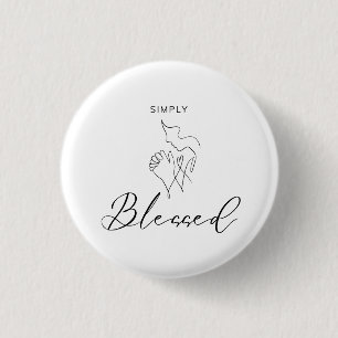 Eenvoudig Gezegend Minimalistische Christelijke Li Ronde Button 3,2 Cm