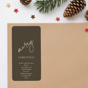Eenvoudig Gezins Kerstmis Retouradres Etiket