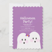Eenvoudig 'Ghost Couple Halloween' roze patroon Kaart (Voorkant)