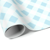Eenvoudig Gingham Wrapping papier Baby Blauw (Rol Hoek)