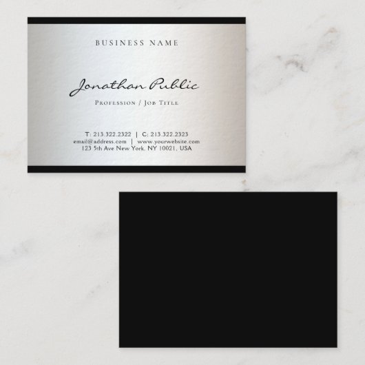 Eenvoudig glamour met elegant modern, minimalistis visitekaartje (Voorkant / Achterkant)