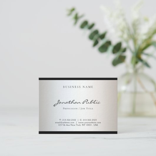 Eenvoudig glamour met elegant modern, minimalistis visitekaartje (Staand voorkant)