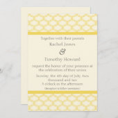 Eenvoudig Glamoureuze bruiloft Invite, Saffrongeel Kaart (Voorkant / Achterkant)