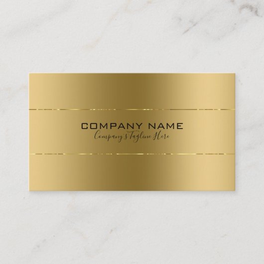 Eenvoudig glanzend faux metallic goud ontwerp visitekaartje (Voorkant)