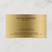 Eenvoudig glanzend faux metallic goud ontwerp visitekaartje (Achterkant)
